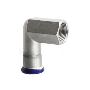 Pressfitting, overgangsbocht 90° met binnendraad volgens ISO 228-1, AISI 316L